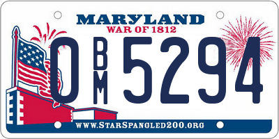 MD license plate 0BM5294