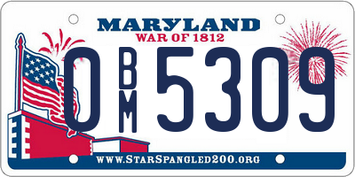 MD license plate 0BM5309
