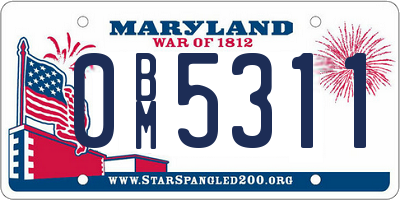 MD license plate 0BM5311