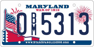 MD license plate 0BM5313