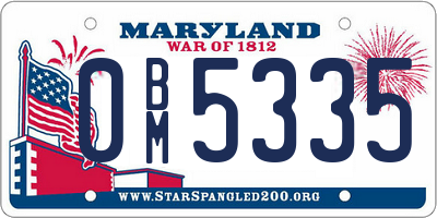 MD license plate 0BM5335