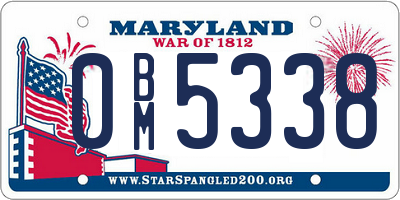 MD license plate 0BM5338