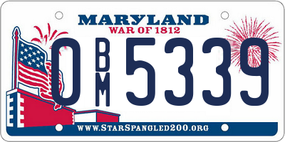 MD license plate 0BM5339