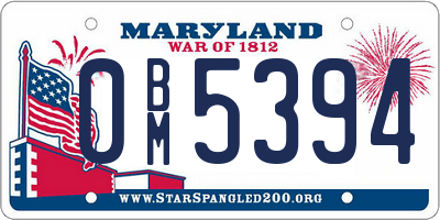 MD license plate 0BM5394