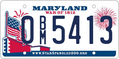 MD license plate 0BM5413