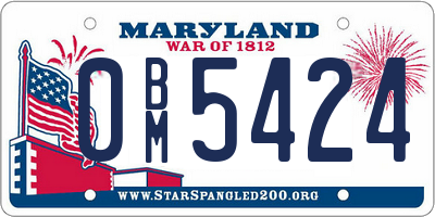 MD license plate 0BM5424