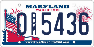 MD license plate 0BM5436