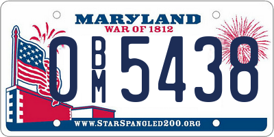MD license plate 0BM5438