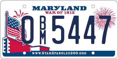 MD license plate 0BM5447