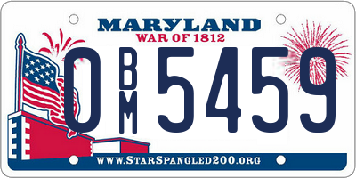 MD license plate 0BM5459