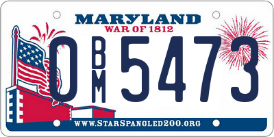 MD license plate 0BM5473