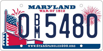MD license plate 0BM5480