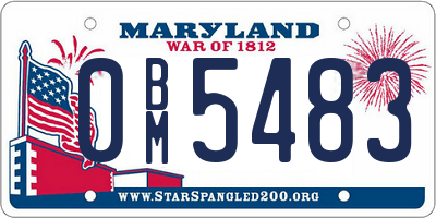 MD license plate 0BM5483