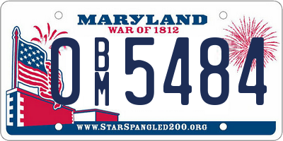 MD license plate 0BM5484
