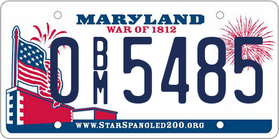 MD license plate 0BM5485