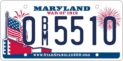 MD license plate 0BM5510
