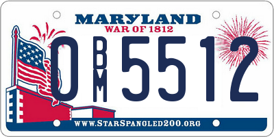 MD license plate 0BM5512