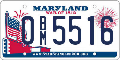 MD license plate 0BM5516