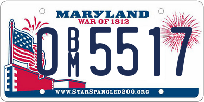 MD license plate 0BM5517