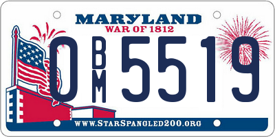 MD license plate 0BM5519