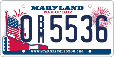 MD license plate 0BM5536