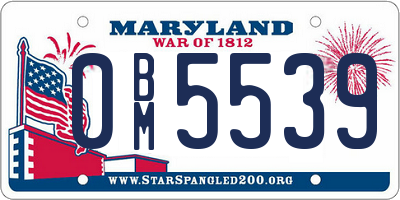 MD license plate 0BM5539