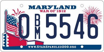 MD license plate 0BM5546
