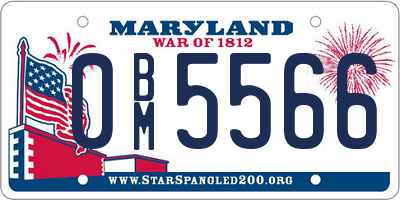 MD license plate 0BM5566