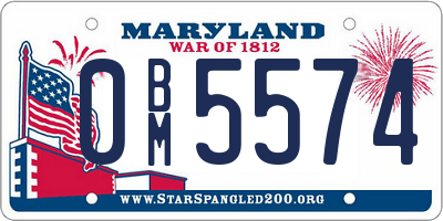 MD license plate 0BM5574