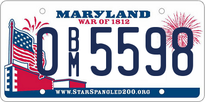 MD license plate 0BM5598