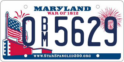 MD license plate 0BM5629