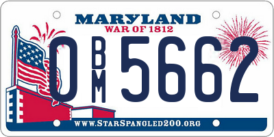 MD license plate 0BM5662