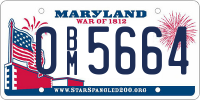 MD license plate 0BM5664