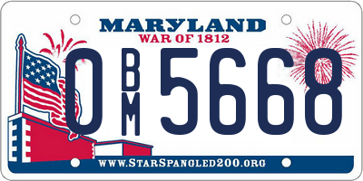 MD license plate 0BM5668