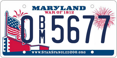 MD license plate 0BM5677