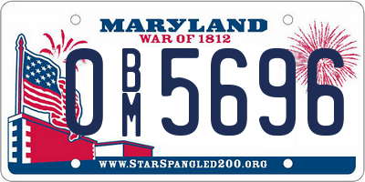 MD license plate 0BM5696