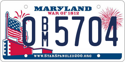 MD license plate 0BM5704