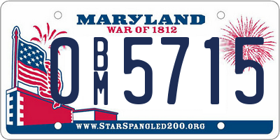 MD license plate 0BM5715