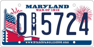 MD license plate 0BM5724