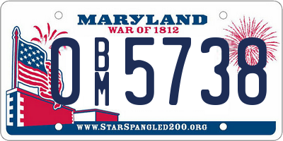 MD license plate 0BM5738