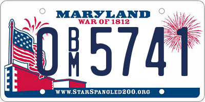 MD license plate 0BM5741