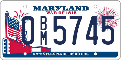 MD license plate 0BM5745