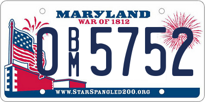 MD license plate 0BM5752