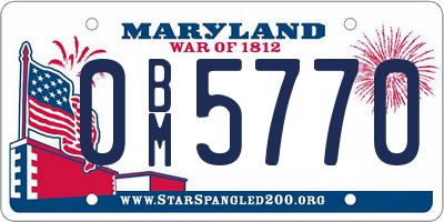 MD license plate 0BM5770