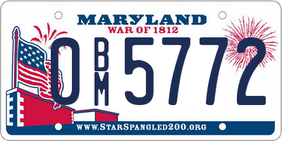 MD license plate 0BM5772
