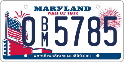 MD license plate 0BM5785