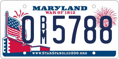 MD license plate 0BM5788