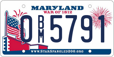 MD license plate 0BM5791