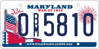 MD license plate 0BM5810