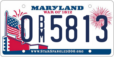 MD license plate 0BM5813